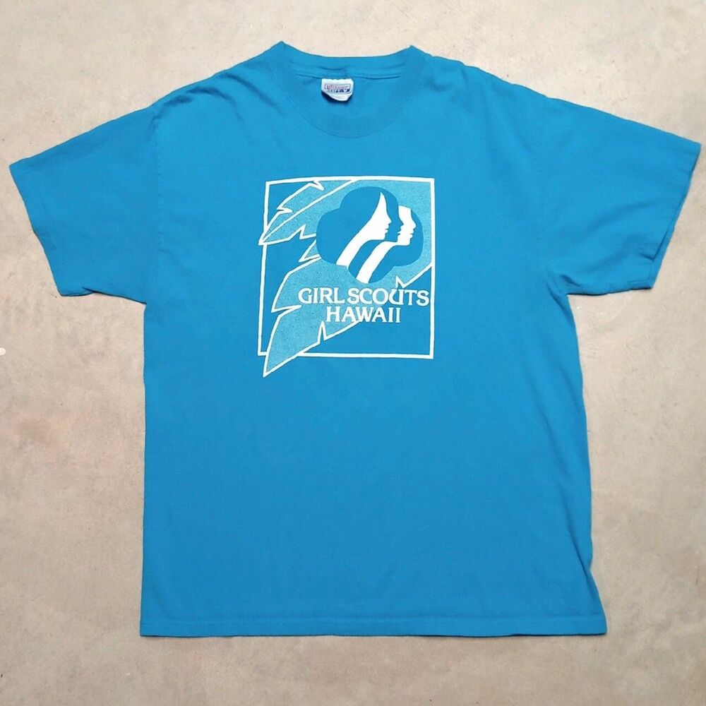 Vintage Girl Scouts Hawaii Logo Graphic T-shirt - Size Large